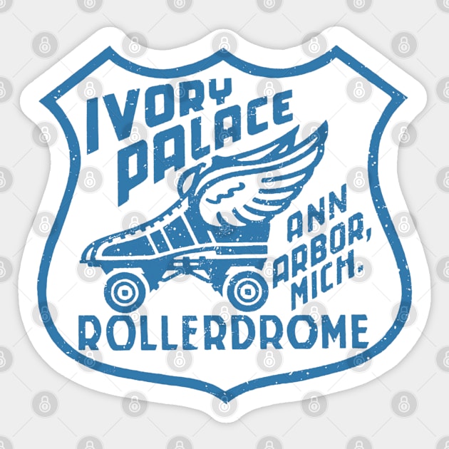 Vintage Roller Skating Ann Arbor Michigan Sticker by Timeless Chaos
